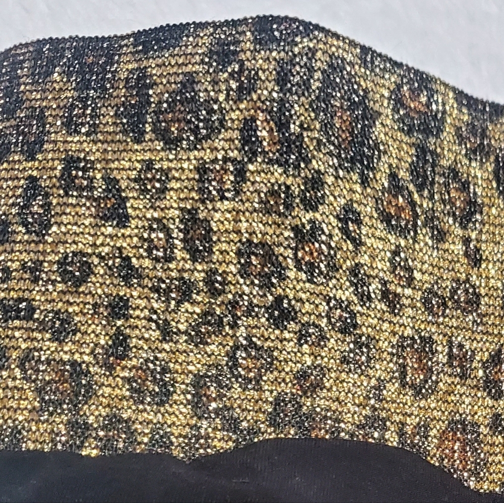 80s Black Strapless Dress with Leopard Print Accent - Picture 3 of 4